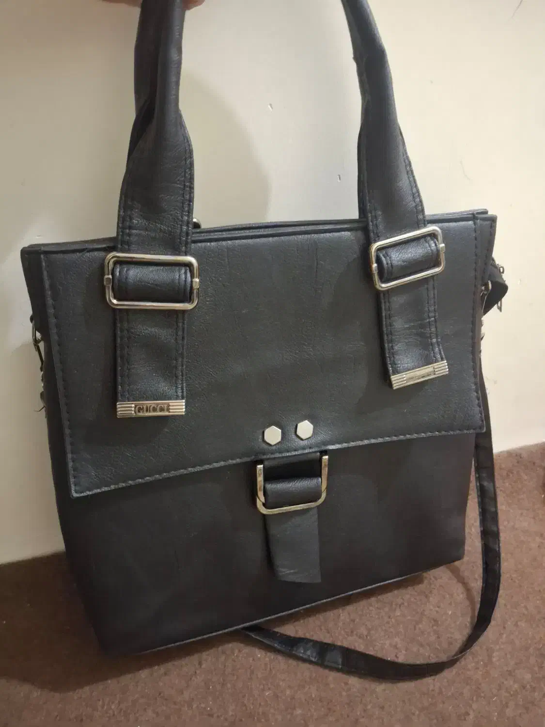 کیف دوشی و دستی مشکی چرم|کیف، کفش، کمربند|نورآباد, |دیوار