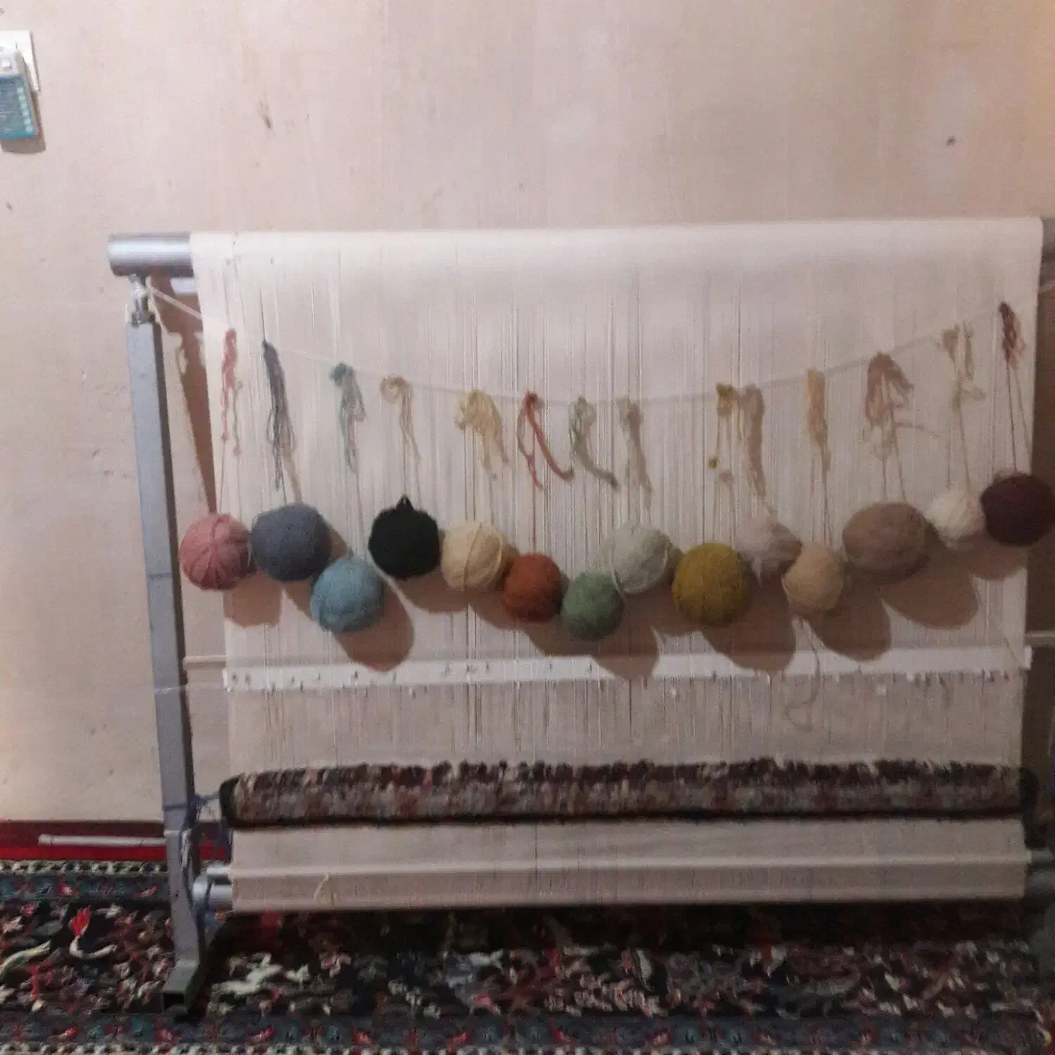 فرش نیمه کاره دست بافت|فرش|کرمانشاه, |دیوار