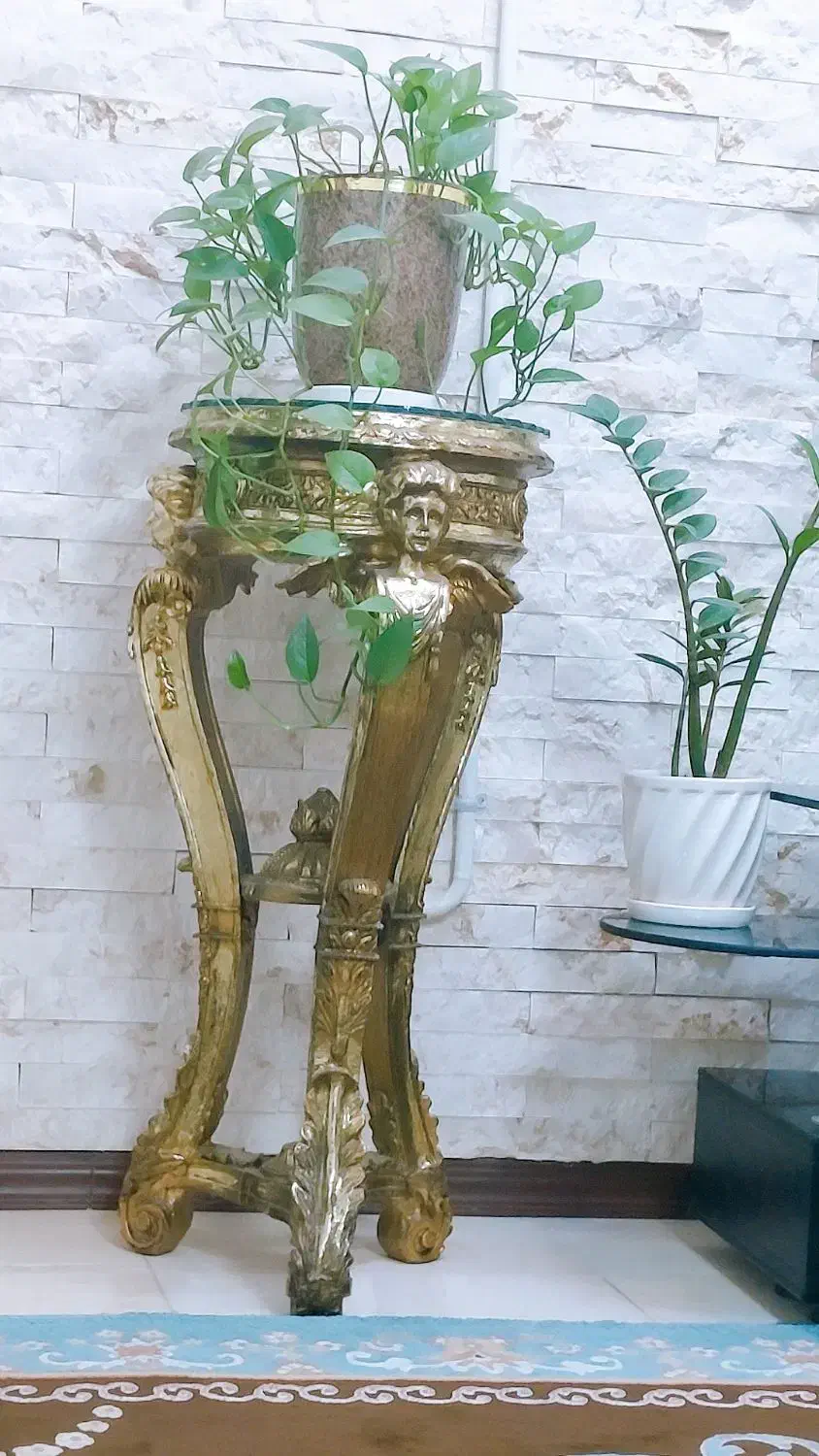دوعددمیزطلایی شیک دکورشیشه خور|مبلمان خانگی و میز عسلی|علی‌آباد کتول, |دیوار