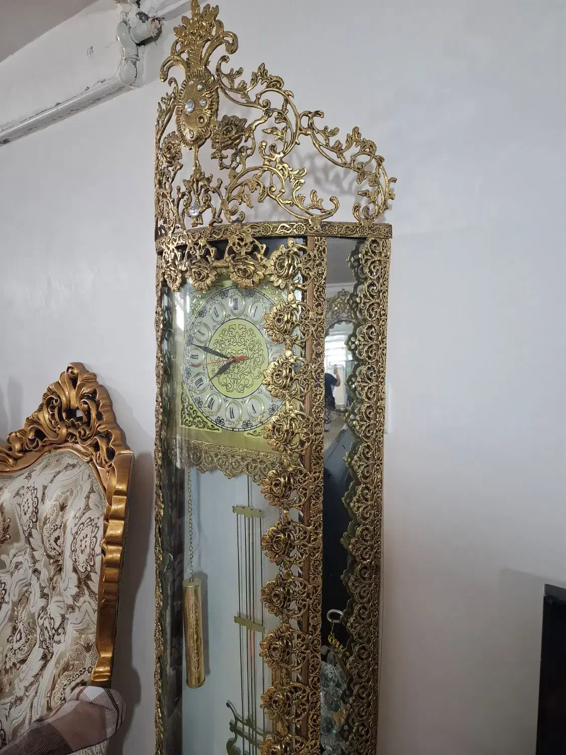 ساعت و بوفه برنز اصل با فاکتور|بوفه، ویترین، کنسول|سلماس, |دیوار