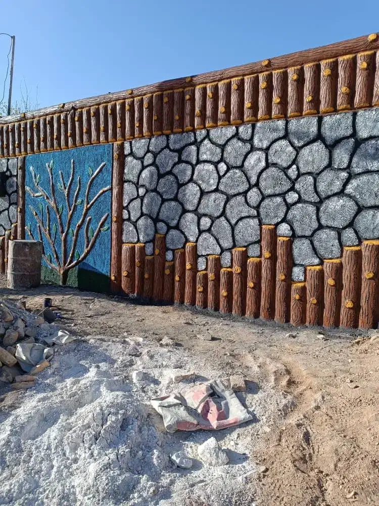 سیمان‌کاری‌طرح‌سنگ‌وچوب‌وچاه‌کنی‌وبنای|خدمات پیشه و مهارت|مهریز, |دیوار