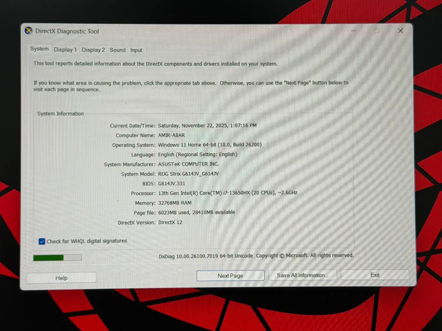 لپتاپ ASUS ROG STRIX G614JV رم 32|رایانه همراه|شیراز, وصال|دیوار