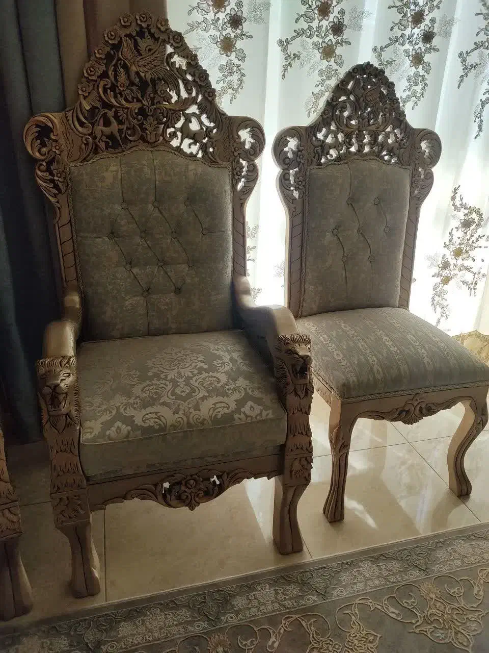 مبل سلطنتی 9نفره|مبلمان خانگی و میز عسلی|برخوار, |دیوار