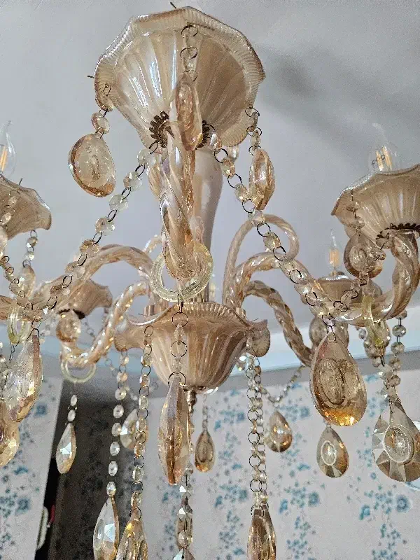 یک جفت لوستر کریستالی سالم و روشن|لوستر و چراغ آویز|کهریزک, |دیوار