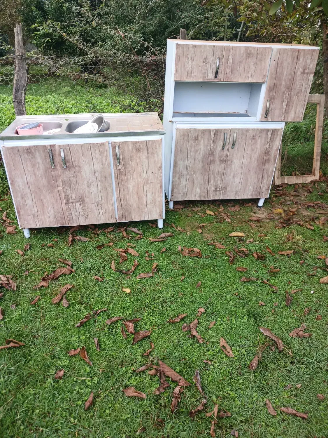 کابینت فلزی با دو عدد سینگ|مصالح و تجهیزات ساختمان|ماسال, |دیوار