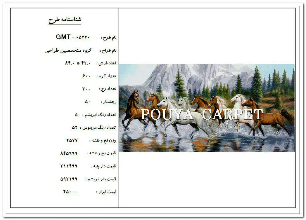 نقشه ی اسب های خروشان|تابلو فرش|تبریز, |دیوار