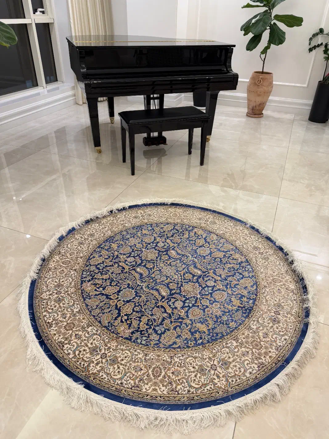 فرش دایره ابریشمی ماشینی|فرش|تهران, نیلوفر|دیوار