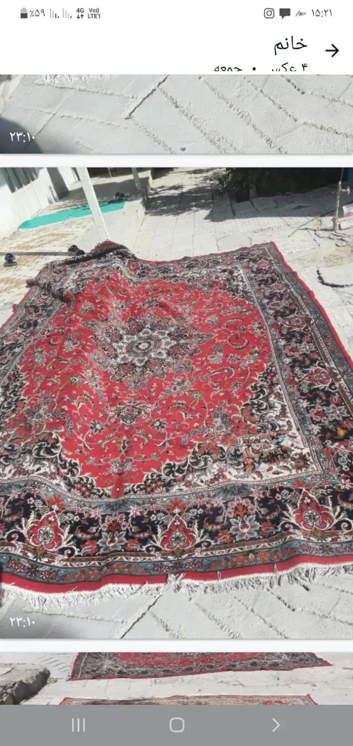 فرش ۱۲ متری سه تخته فرش|فرش|فلاورجان, |دیوار
