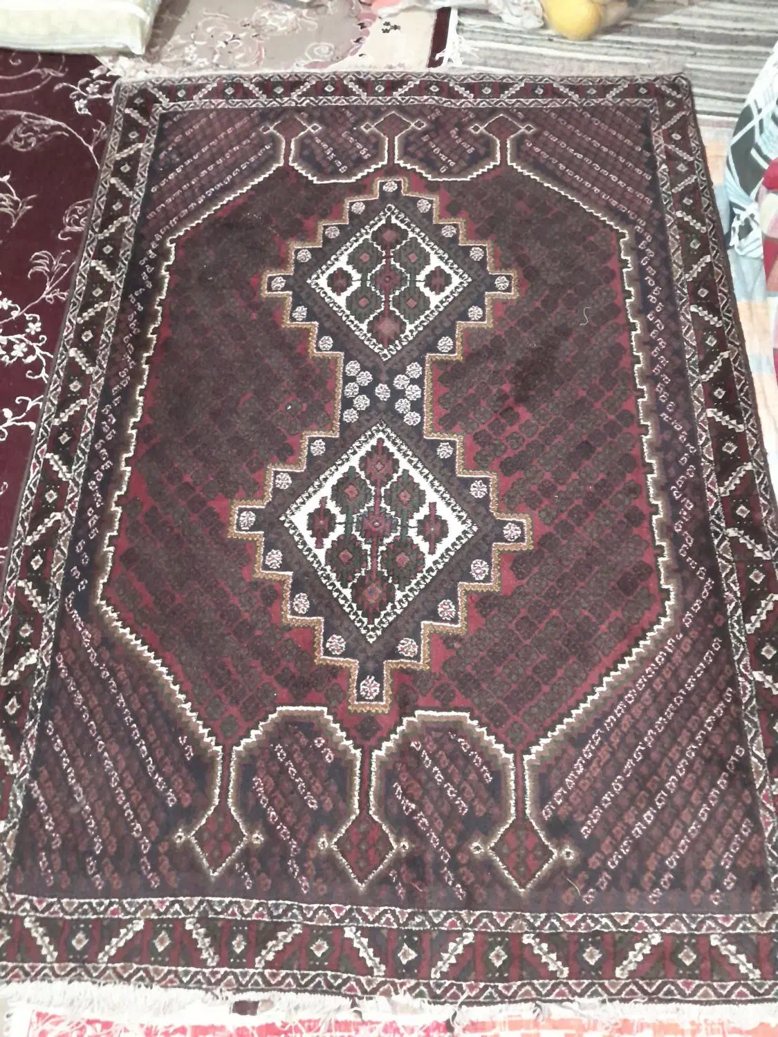 قالی دست بافت|فرش|شهر بابک, |دیوار