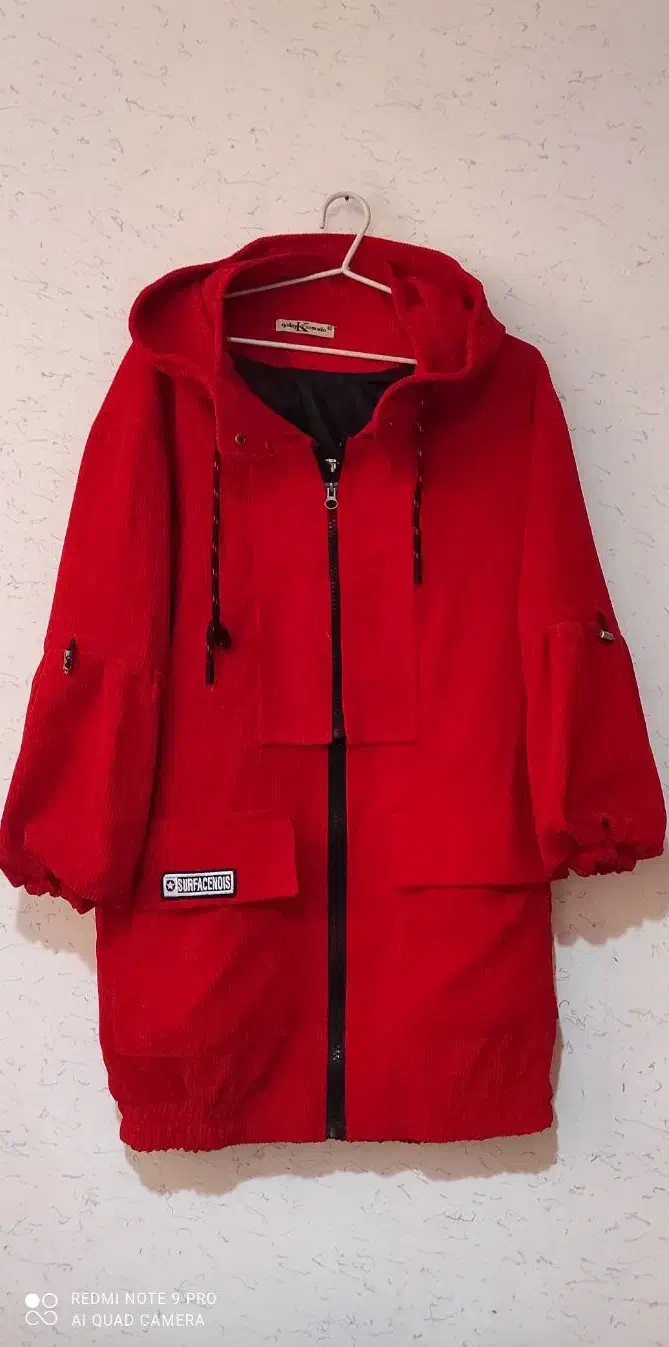 کاپشن مخمل قرمز مناسب سایز تا ۴۴|لباس|آباده, |دیوار