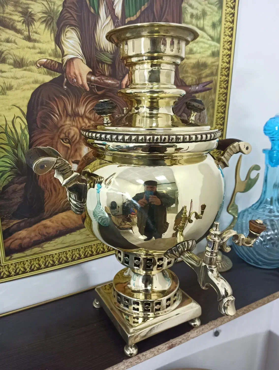 سماور روسی نیکولای شاهلیخ ۱۲۰ساله سالم|کلکسیون اشیاء عتیقه|مراغه, |دیوار