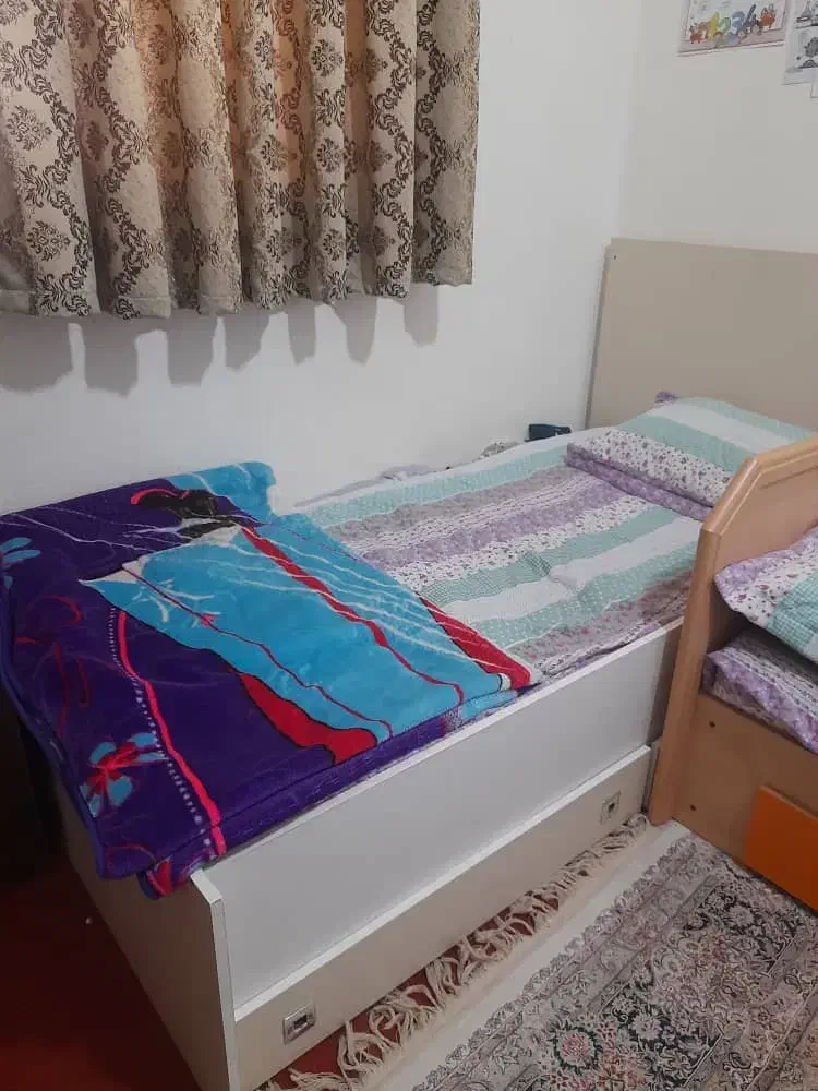 تخت نوجوان با تشک|تخت و سرویس خواب|کیش, |دیوار