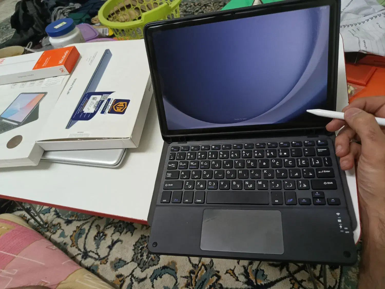 تبلت A9 plus سامسونگ به همراه کیبورد و قلم و کیف|تبلت|تهران, مینای شمالی (مخبر)|دیوار