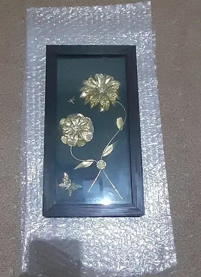 تابلو طرح گل طلایی|تابلو، نقاشی، عکس|مشهد, فرهنگیان (شهرک غرب)|دیوار