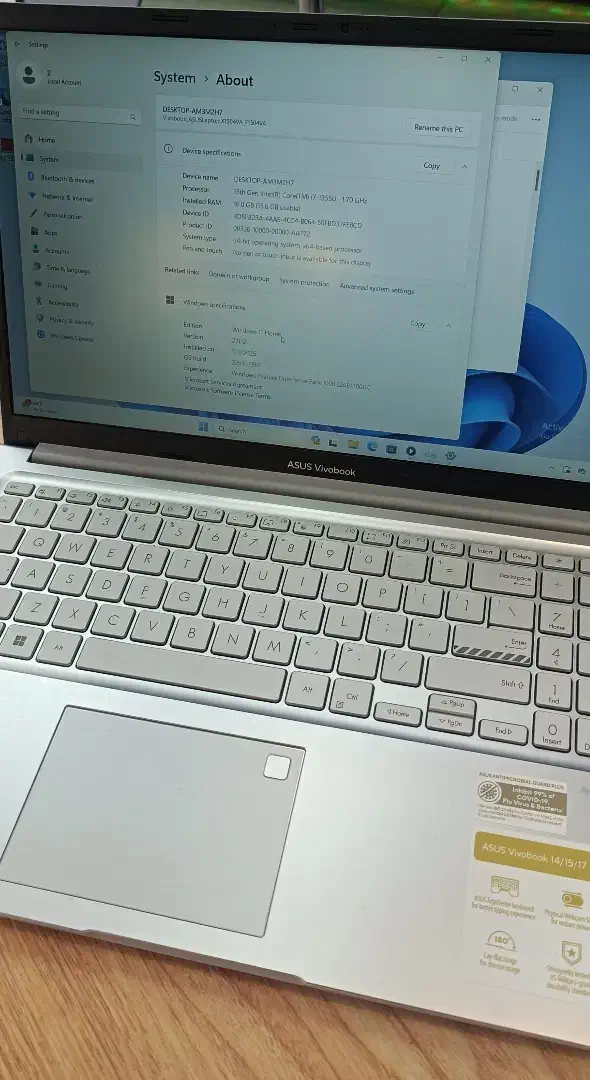 لپ تاپ Asus vivobook v15 i7 1355u ram16 ssd500gb|رایانه همراه|تهران, سهروردی|دیوار