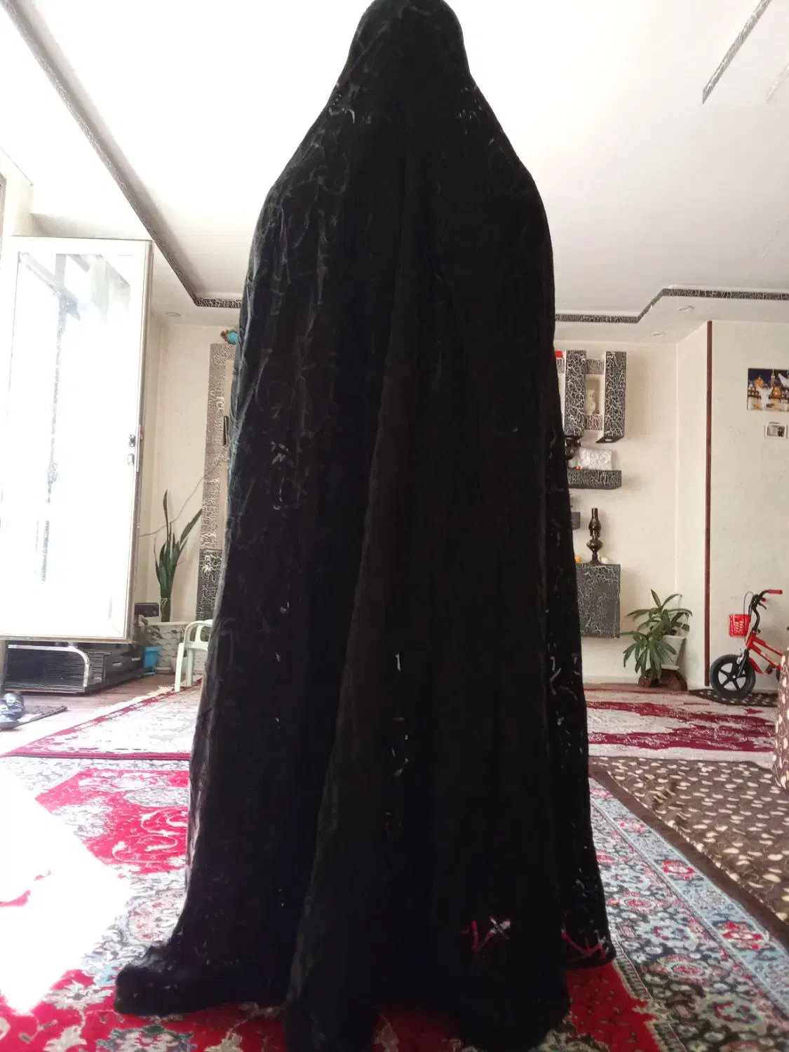 چادر مجلسی طرح دار مشکی|لباس|شهرکرد, |دیوار