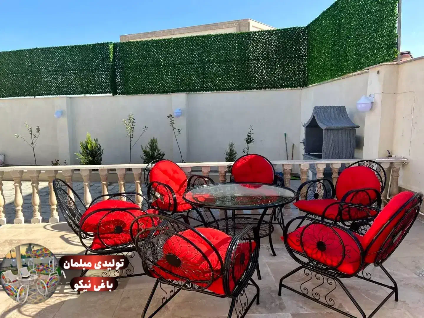 صندلی فلزی باغی/ طرح بیضی مشکی|صندلی و نیمکت|کرج, دهقان ویلا|دیوار