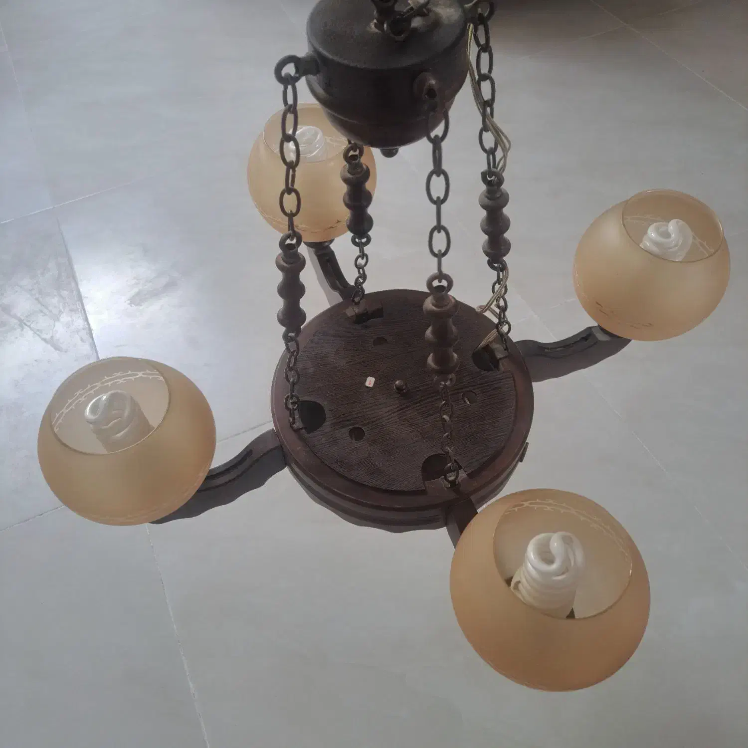 لوستر نوی نو چوبی|لوستر و چراغ آویز|کرمان, |دیوار