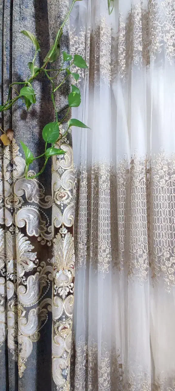 پرده ۳در۴ باچوب آماده نصب کاملا سالم|پرده، رانر، رومیزی|خورموج, |دیوار