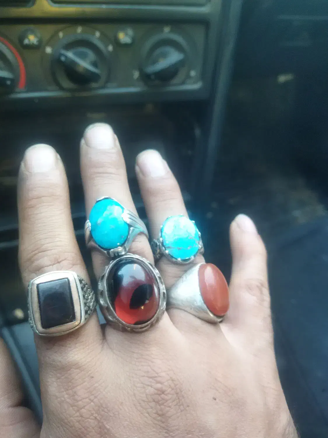 تعدادی انگشتر نقره ۹۲۵|جواهرات|دهدشت, |دیوار