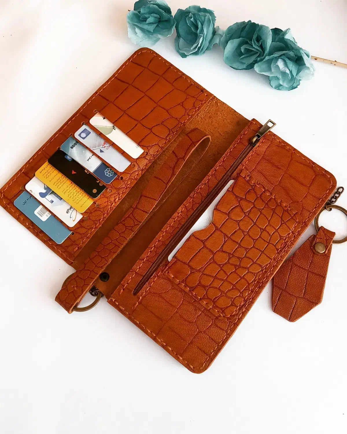 کیف پول وگوشی چرم طبیعی درجه یک دستددز|کیف، کفش، کمربند|ارسنجان, |دیوار