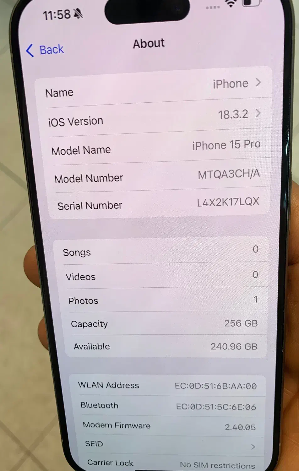 iphone 15pro 256G Ch دوسیم کارت|موبایل|تهران, ارم|دیوار