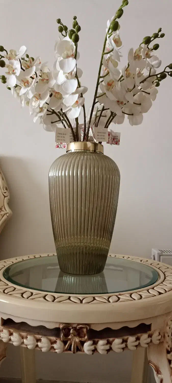 دو عدد گلدان و هر کدام ۱۱شاخه گل ارکیده|گل مصنوعی|شاندیز, |دیوار