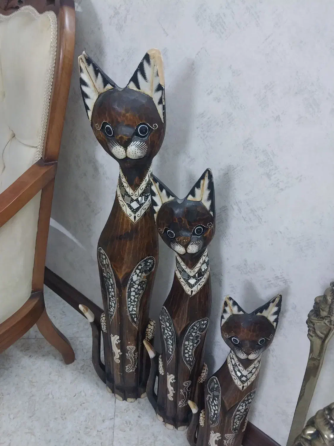 مجسمه گربه چوبی|مجسمه، تندیس، ماکت|شاهدشهر, |دیوار