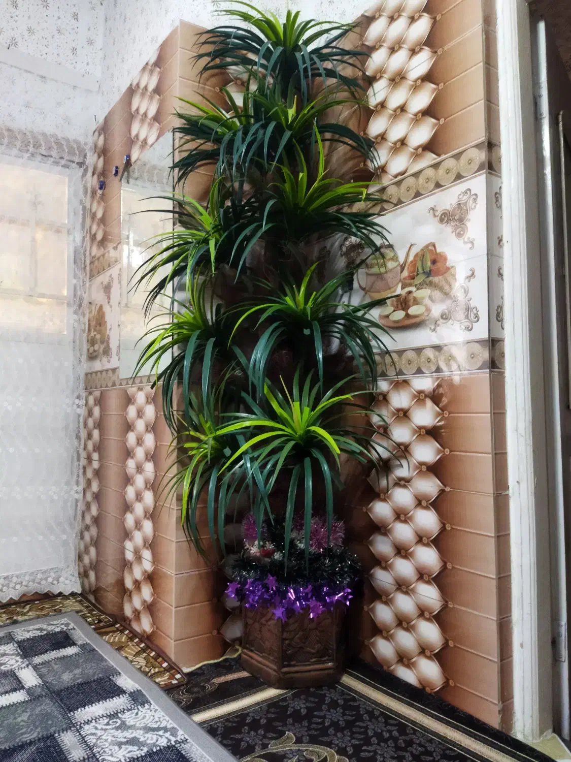 درخته نخل|گل مصنوعی|سلماس, |دیوار