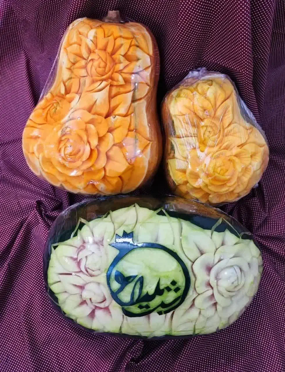 حکاکی روی میوه برای شب یلدا|صنایع دستی و سایر لوازم تزئینی|قم, حنیف نژاد|دیوار