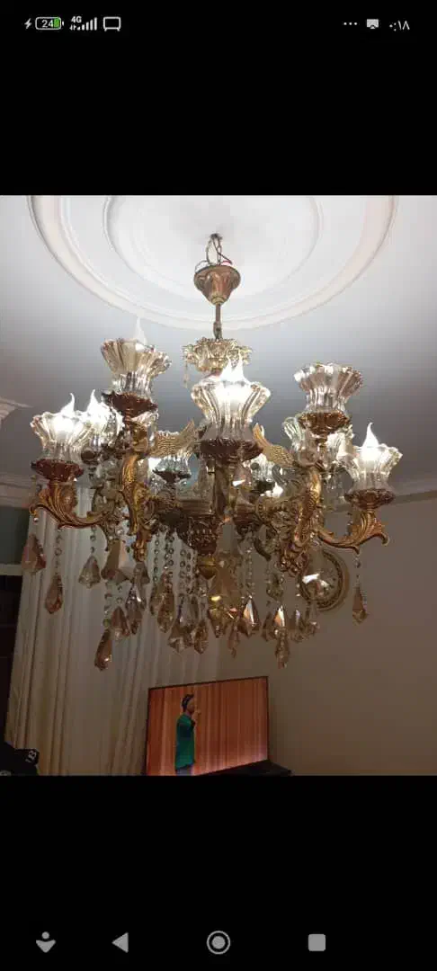 لوسترتمام برنز قدیمی وزن سنگین|لوستر و چراغ آویز|اسلام‌شهر, مسکن مهر اسلاشهر (شهرک امام خمینی)|دیوار