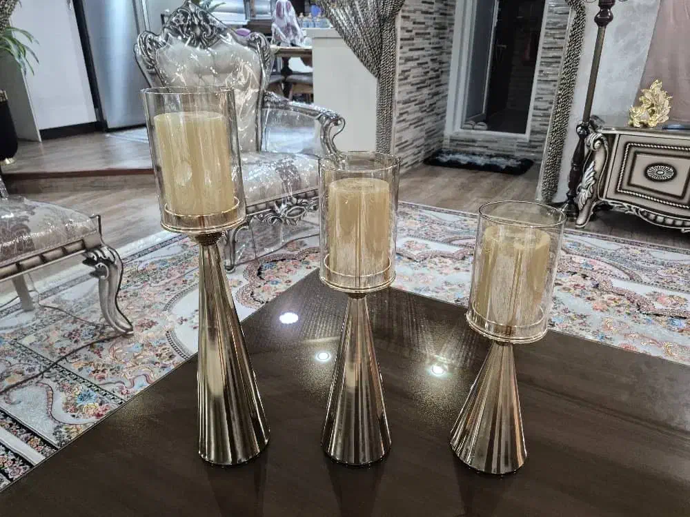 سه عدد جا شعمی طلای|چراغ خواب و آباژور|اهواز, گلستان|دیوار