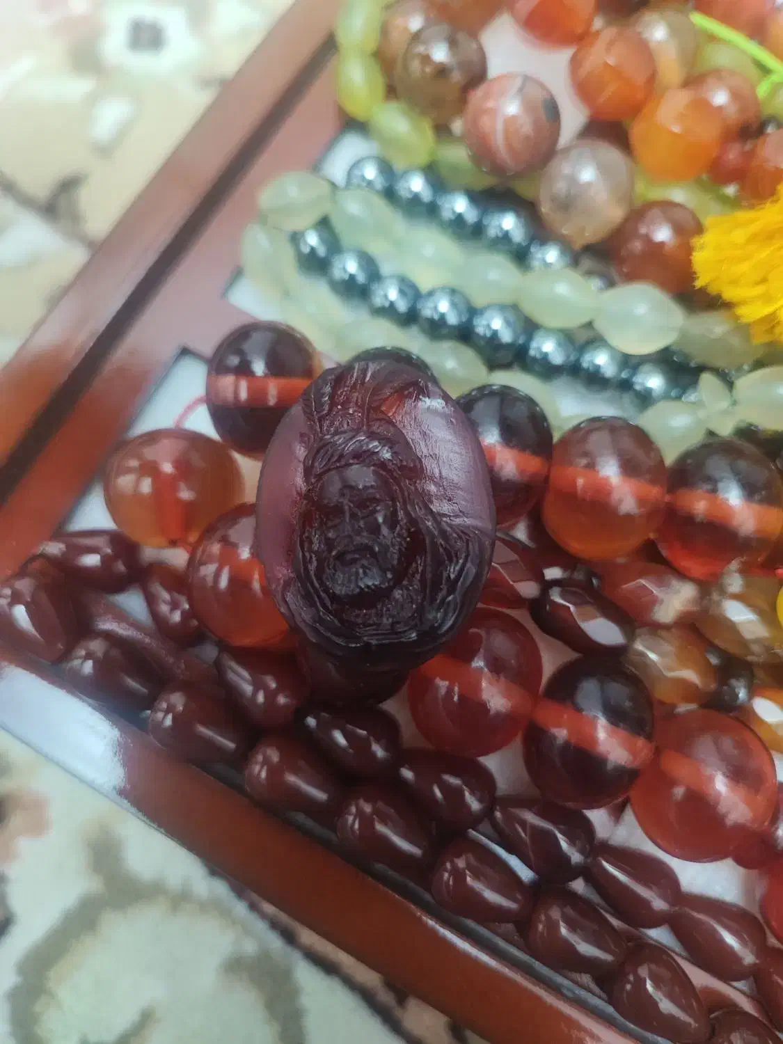 سنگ انگشتر طرح دار عقیق|جواهرات|اردبیل, |دیوار