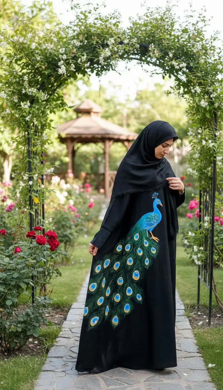 مانتو عبایی مجلسی طرح طاووس|لباس|آران و بیدگل, |دیوار