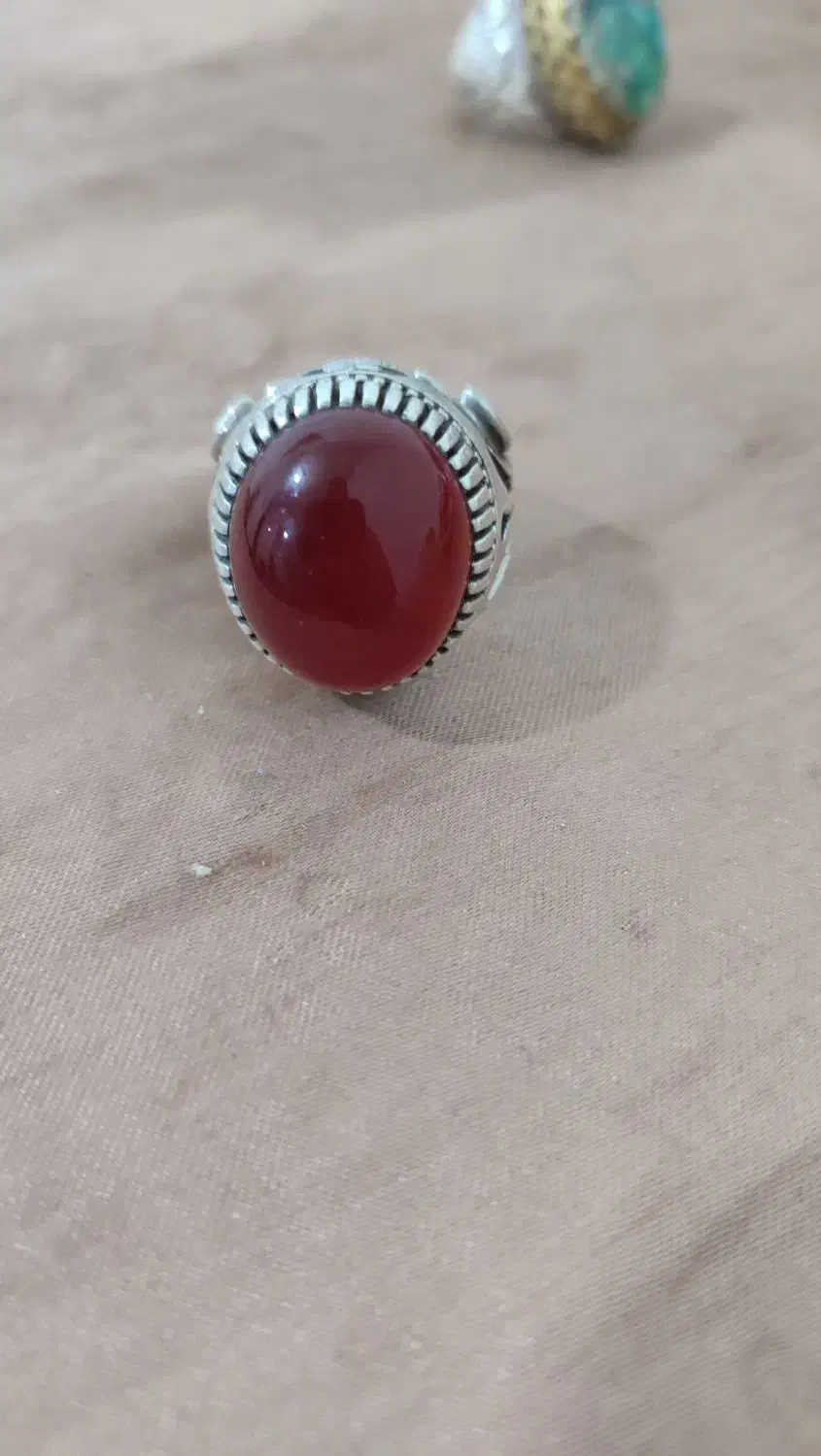 انگشتر نقره فیروزه وعقیق چهار مهر|جواهرات|اسلام‌‌آباد غرب, |دیوار