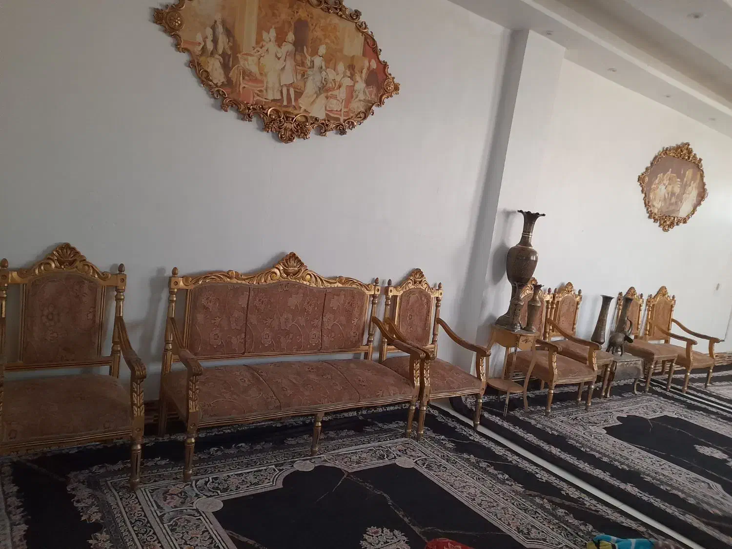 مبل سلطنتی ۹ نفره|مبلمان خانگی و میز عسلی|زاهدان, |دیوار