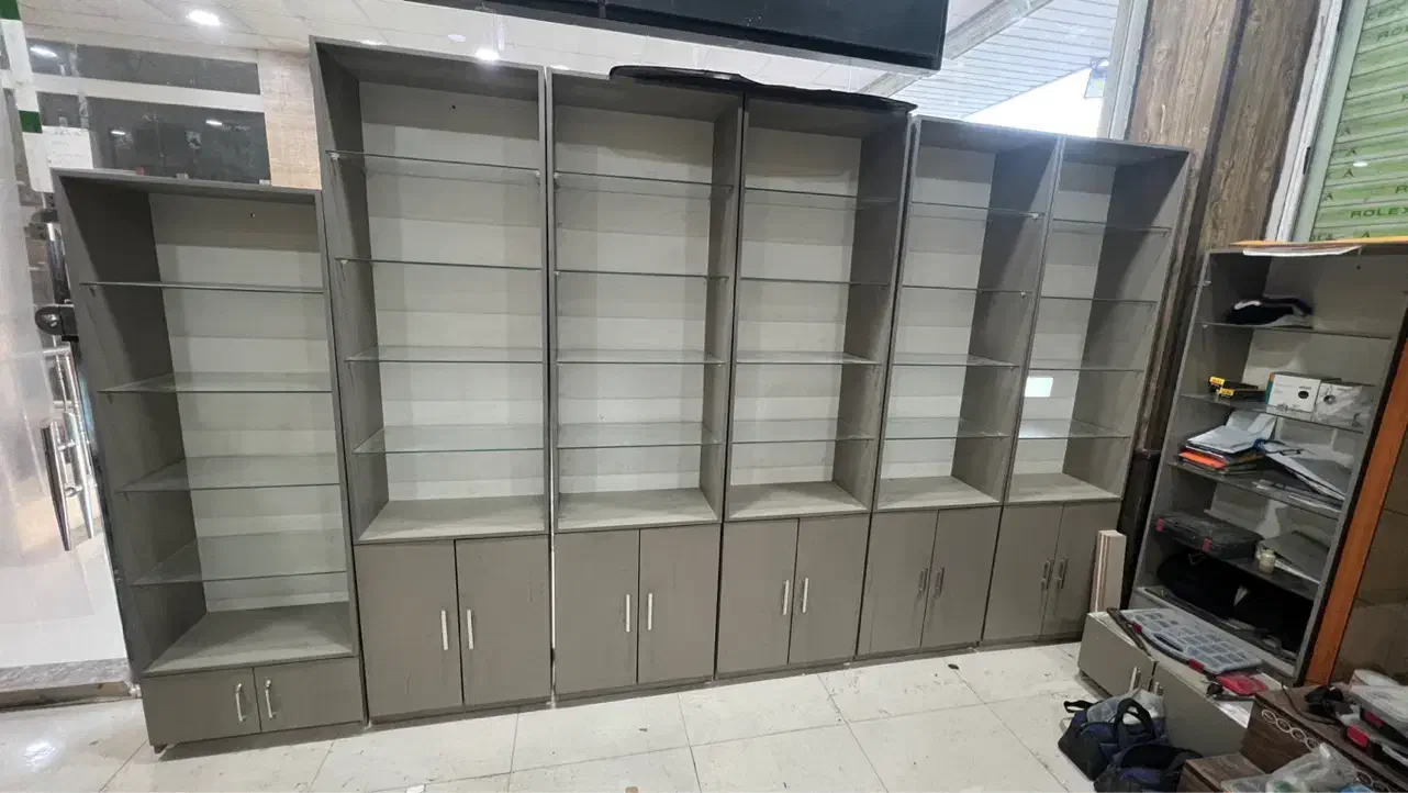 ویترین و کمد MDF خارجی اداری لباس کتابخانه گلحصار|کتابخانه، شلف، قفسههای دیواری|باقرشهر, |دیوار