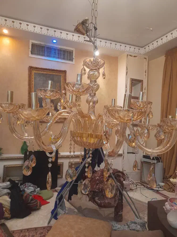 لوستر ۱۶شاخه ای کریستالی خارجی|لوستر و چراغ آویز|رودهن, |دیوار