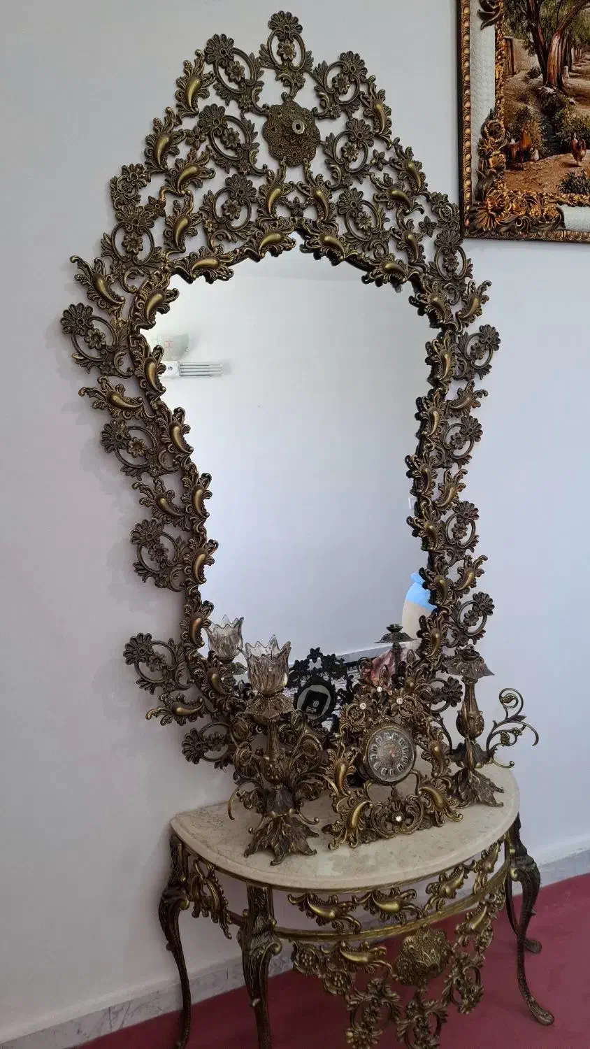 آیینه شمعدان تزئینی|صنایع دستی و سایر لوازم تزئینی|اقلید, |دیوار