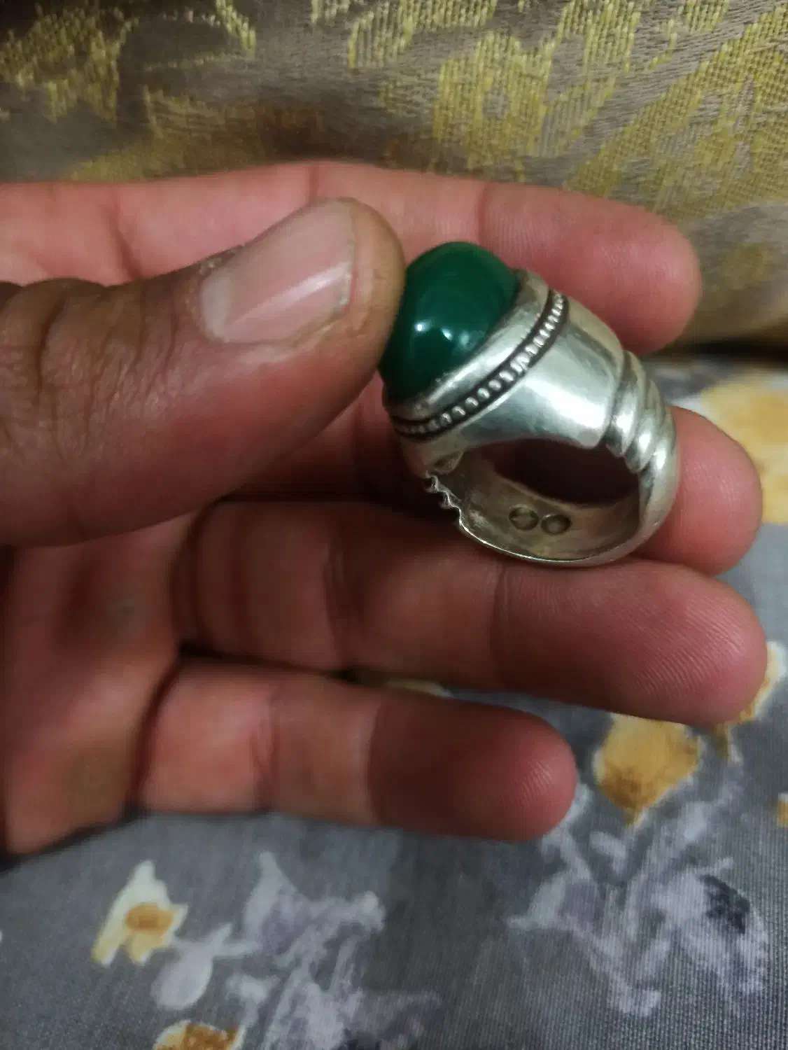 عقیق سبز دومهره دست ساز قدیمی|کلکسیون اشیاء عتیقه|قوچان, |دیوار