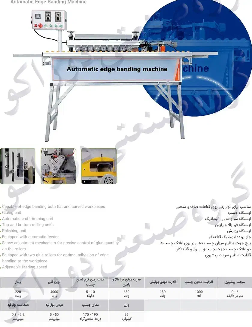 لبه چسبان ۴ ایستگاه نوین چوب آکبند تکفاز|ماشینآلات صنعتی|تهران, یافتآباد|دیوار
