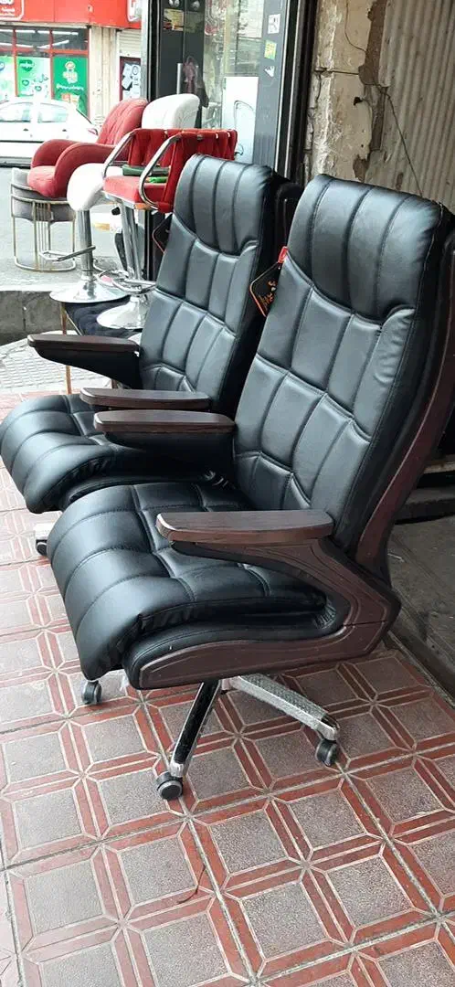 صندلی جکدار مدیریتی دسته وکیوم پایه کروم|مبلمان اداری|اردبیل, |دیوار