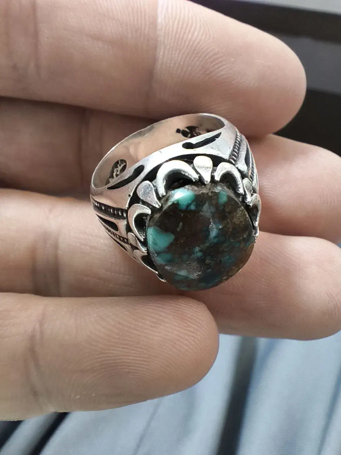 انگشتر نقره فیروزه|جواهرات|جوانرود, |دیوار