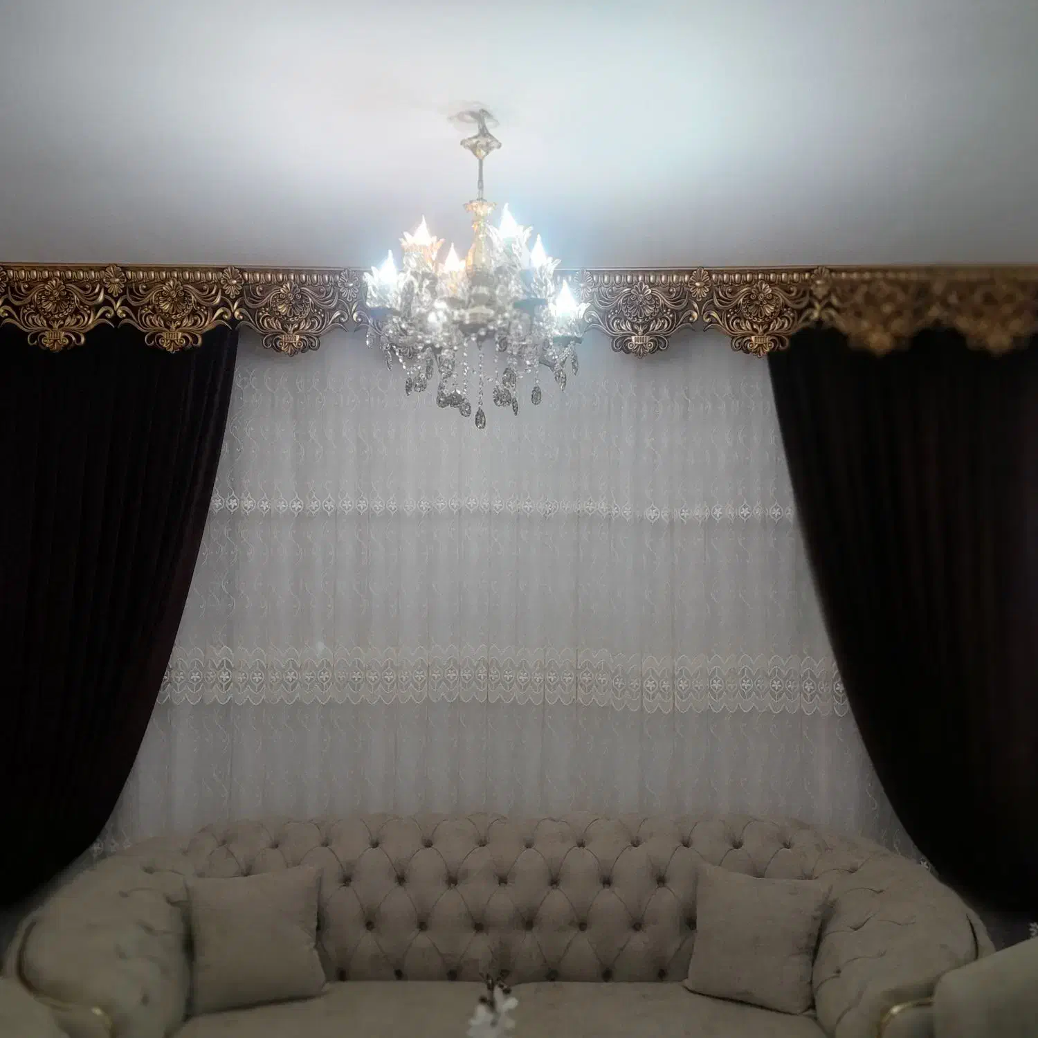 پرده توری با والان کتیبه|پرده، رانر، رومیزی|سهند, |دیوار