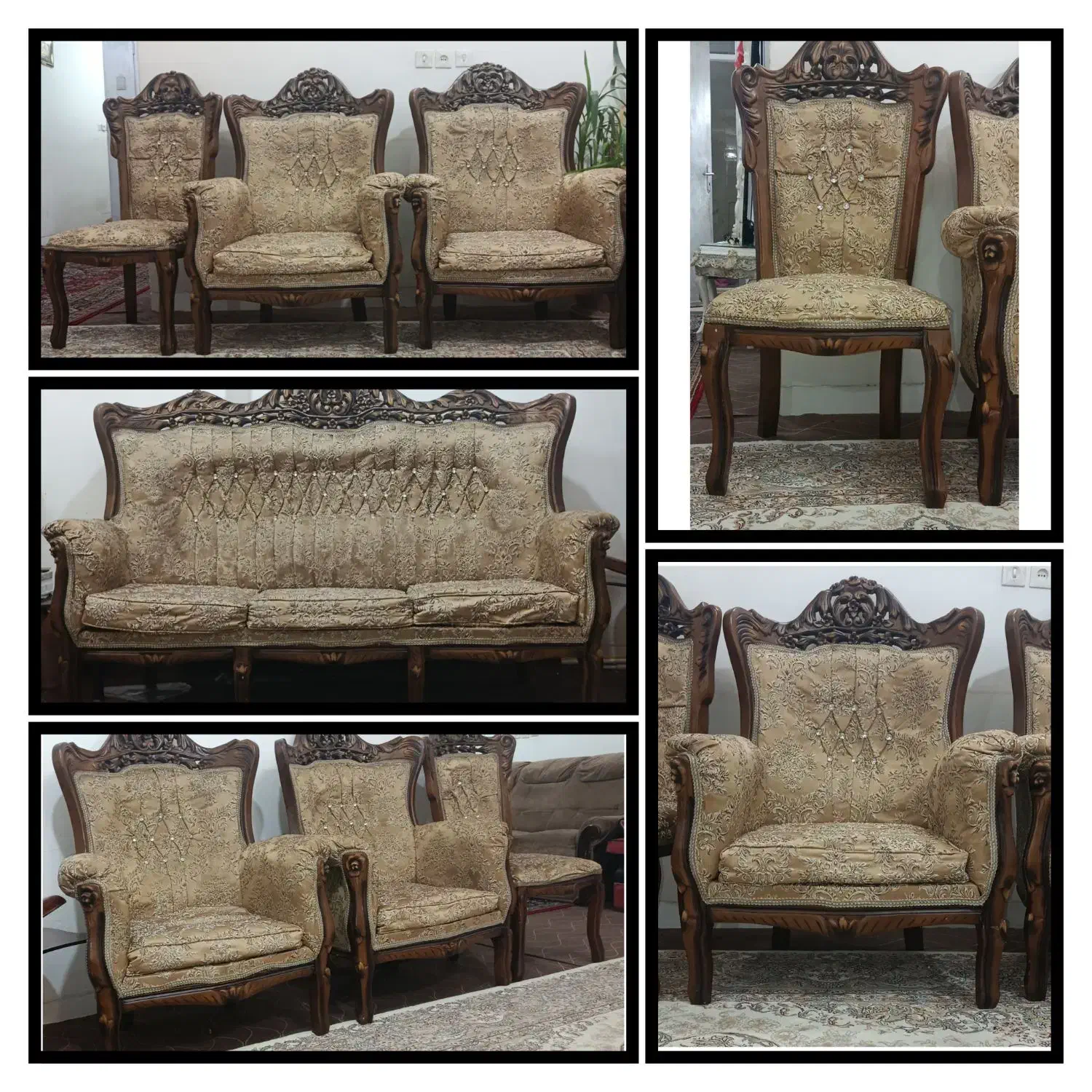 مبل سلطنتی|مبلمان خانگی و میز عسلی|قم, فرهنگیان و شهربانی|دیوار