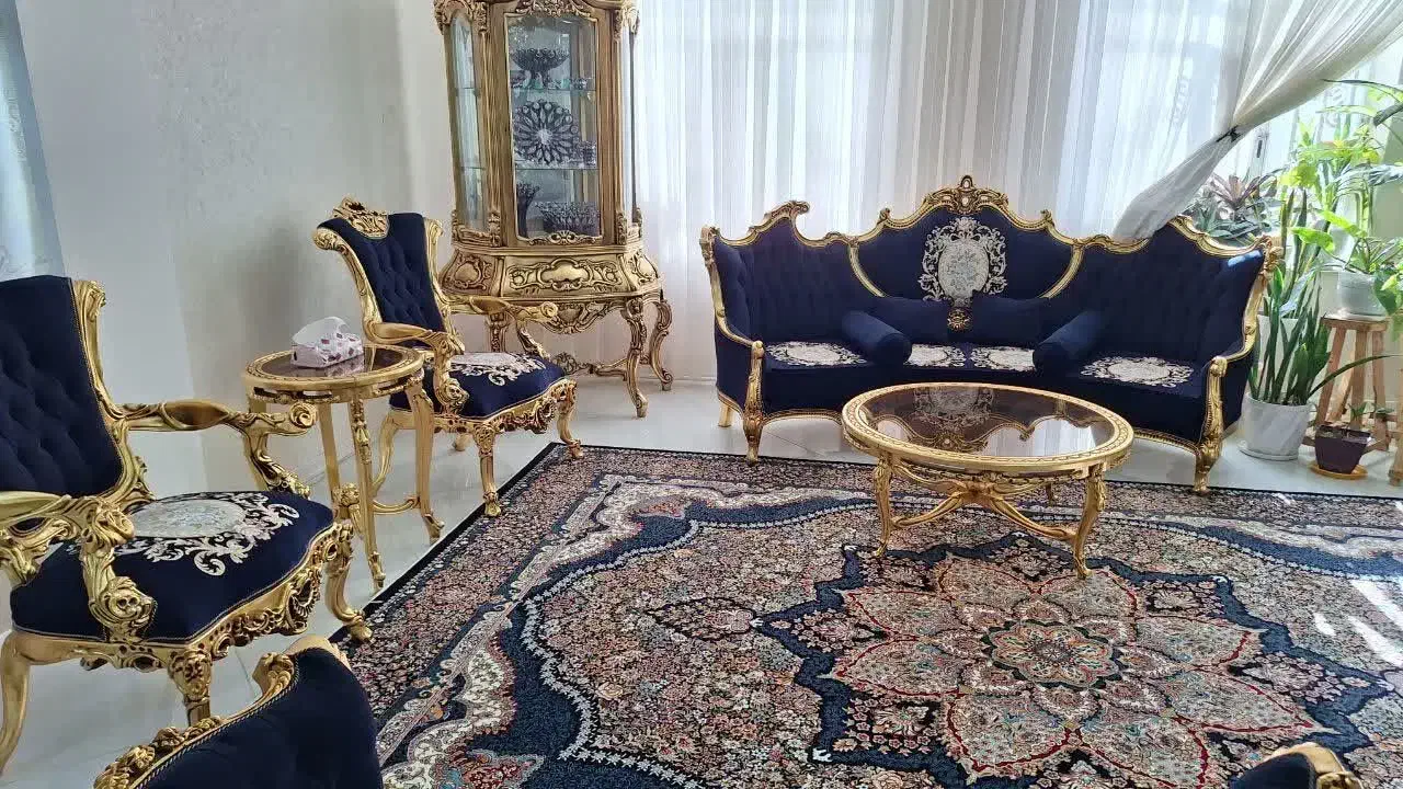 مبل ۷نفره تمیز چوب راش در حد نو|مبلمان خانگی و میز عسلی|شاندیز, |دیوار