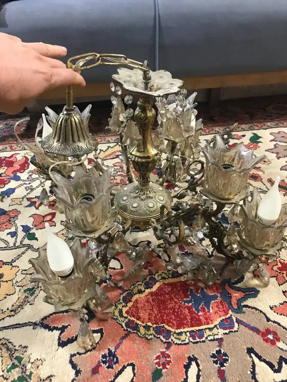 لوستر برنجی|لوستر و چراغ آویز|اراک, |دیوار