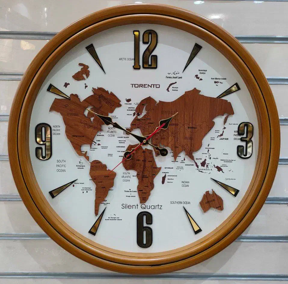 ساعت دیواری سایز بزرگ آرام گرد طرح‌تورنتو جدید|ساعت دیواری و تزئینی|کرمانشاه, |دیوار