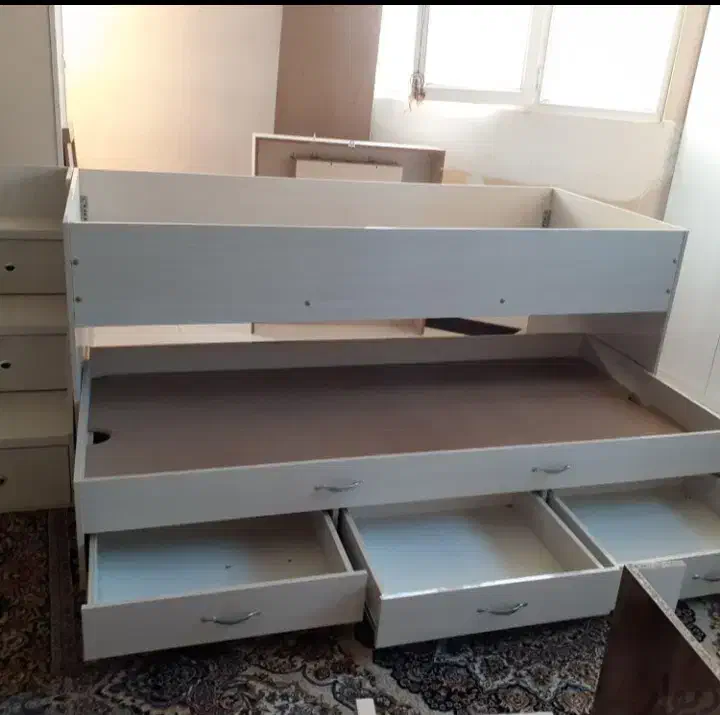 تخت دو طبقه جا دار|تخت و سرویس خواب|مشهد, کارمندان دوم|دیوار