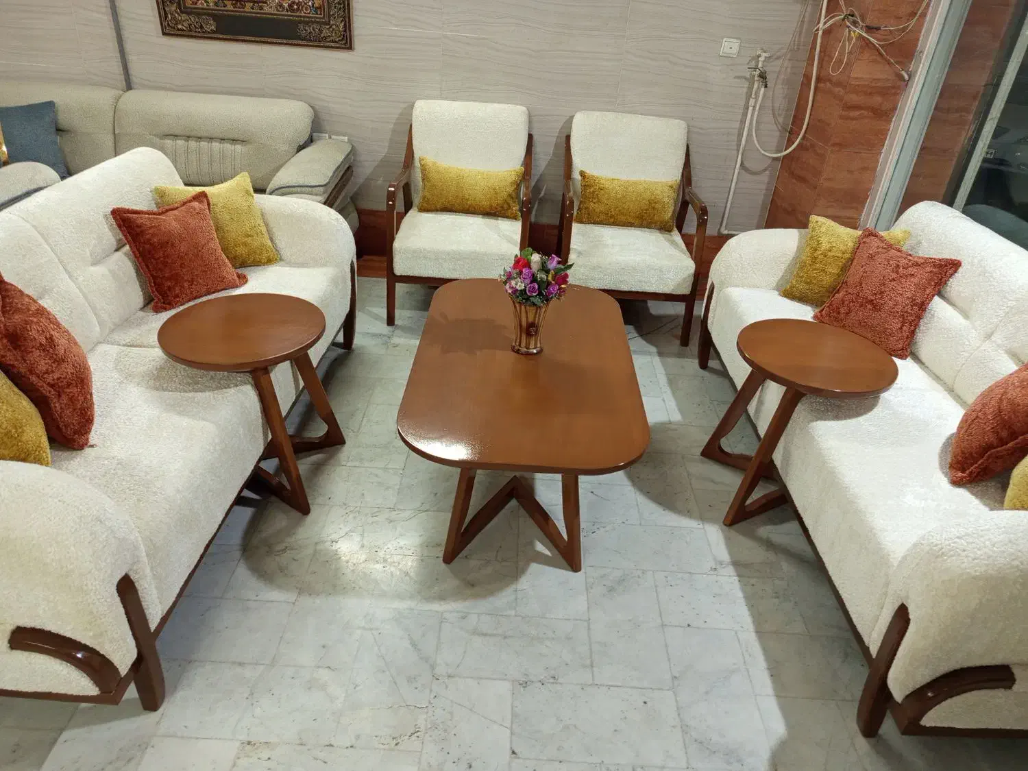 مبل ۸نفره با پارچه تدی با جلو مبلی و عسلی اقساط|مبلمان خانگی و میز عسلی|قدس, شهرقدس|دیوار